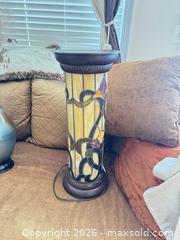 MaxSold Auction: Tiffany-Style Stained Glass Column Lamp & Tall Metal Vase with Flowers - Upper Marlboro (Maryland, USA) SELLER MANAGED Estate Sale Online Auction - Fox Bow Drive