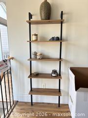 MaxSold Auction: Industrial Modern 5-Shelf Wall-Mounted Shelf, Black Frame/Wood - Ottawa (Ontario, Canada) SELLER MANAGED Moving Online Auction - Latour Crescent