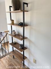 MaxSold Auction: Industrial Modern 5-Shelf Wall-Mounted Shelf, Black Frame/Wood - Ottawa (Ontario, Canada) SELLER MANAGED Moving Online Auction - Latour Crescent