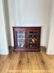 MaxSold Auction: Mahogany Cherry Wood Wine & Liquor Cabinet with Glass Doors - Ottawa (Ontario, Canada) SELLER MANAGED Moving Online Auction - Latour Crescent