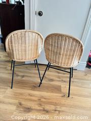 MaxSold Auction: Pair of Wicker Rattan & Metal Dining Chairs, Natural and Black - Ottawa (Ontario, Canada) SELLER MANAGED Moving Online Auction - Latour Crescent