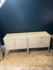 MaxSold Auction: Set of 2 Gray Metal Storage Cabinet Sideboard/Console - Ottawa (Ontario, Canada) SELLER MANAGED Moving Online Auction - Latour Crescent