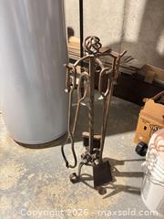 MaxSold Auction: Wrought Iron Rustic Fireplace Tool Set with Stand, 24–36 in - Ottawa (Ontario, Canada) SELLER MANAGED Moving Online Auction - Latour Crescent
