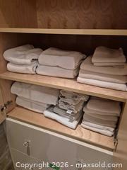 MaxSold Auction: 2 Shelves of Mixed White Cotton Towels — Bath, Hand & Washcloths - Toronto (Ontario, Canada) PARTNER MANAGED Estate Sale Online Auction - Yorkville Avenue (CONDO) PART 2