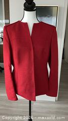 MaxSold Auction: Akris Red Cashmere & Silk Open-Front Jacket Coat US 10 - Toronto (Ontario, Canada) PARTNER MANAGED Estate Sale Online Auction - Yorkville Avenue (CONDO) PART 2