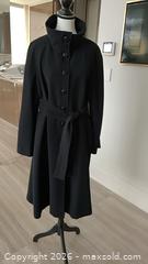 MaxSold Auction: Armani Collezioni Black Wool Pleated Back Funnel Neck Overcoat US 12 / EU 48, Comes with Certificate of Authenticity - Toronto (Ontario, Canada) PARTNER MANAGED Estate Sale Online Auction - Yorkville Avenue (CONDO) PART 2