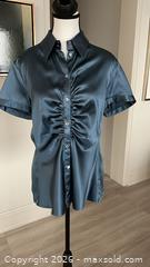 MaxSold Auction: Armani Collezioni Teal Silk-Blend Button-Up Blouse, US 12 - Toronto (Ontario, Canada) PARTNER MANAGED Estate Sale Online Auction - Yorkville Avenue (CONDO) PART 2
