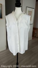 MaxSold Auction: Brunello Cuccinelli Molini Trim White Sleeveless Button-Up Blouse, Size M, Comes with Certificate of Authenticity - Toronto (Ontario, Canada) PARTNER MANAGED Estate Sale Online Auction - Yorkville Avenue (CONDO) PART 2