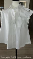MaxSold Auction: Brunello Cucinelli Monili Trim Sleeveless Camp Shirt White Button-Up Blouse, Size L, With Certificate of Authenticity - Toronto (Ontario, Canada) PARTNER MANAGED Estate Sale Online Auction - Yorkville Avenue (CONDO) PART 2