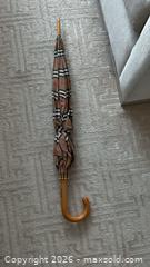 MaxSold Auction: Burberry Haymarket Check Umbrella with Curved Wooden Handle, Comes with Certificate of Authenticity - Toronto (Ontario, Canada) PARTNER MANAGED Estate Sale Online Auction - Yorkville Avenue (CONDO) PART 2