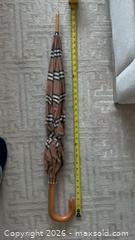 MaxSold Auction: Burberry Haymarket Check Umbrella with Curved Wooden Handle, Comes with Certificate of Authenticity - Toronto (Ontario, Canada) PARTNER MANAGED Estate Sale Online Auction - Yorkville Avenue (CONDO) PART 2