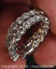 MaxSold Auction: Custom Made 18K White Gold and Diamonds Hoop Earrings, 4.50 ct, 25 mm with Certificate of Appraisal - Toronto (Ontario, Canada) PARTNER MANAGED Estate Sale Online Auction - Yorkville Avenue (CONDO) PART 2