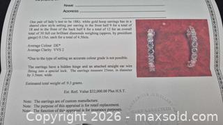 MaxSold Auction: Custom Made 18K White Gold and Diamonds Hoop Earrings, 4.50 ct, 25 mm with Certificate of Appraisal - Toronto (Ontario, Canada) PARTNER MANAGED Estate Sale Online Auction - Yorkville Avenue (CONDO) PART 2