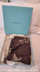 MaxSold Auction: Large Hand Made Wool/Cashmere Blend Throw with Crane & Floral Design + Tiffany storage box - Toronto (Ontario, Canada) PARTNER MANAGED Estate Sale Online Auction - Yorkville Avenue (CONDO) PART 2