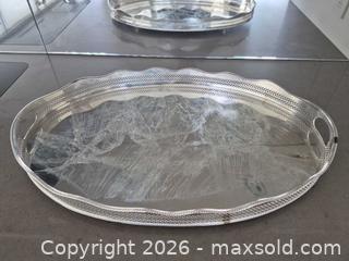 MaxSold Auction: Large Silver-Plated Oval Serving Tray w/ Gallery Edge & Cutout Handles - Toronto (Ontario, Canada) PARTNER MANAGED Estate Sale Online Auction - Yorkville Avenue (CONDO) PART 2