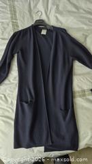 MaxSold Auction: Marina Rinaldi Navy Longline Cashmere Cardigan, Size S - Toronto (Ontario, Canada) PARTNER MANAGED Estate Sale Online Auction - Yorkville Avenue (CONDO) PART 2