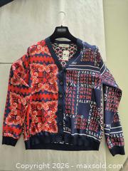 MaxSold Auction: New With Tags Valentino Navy/Red/Cream Archive Logo Silk-Panel Virgin Wool Cardigan (M), with Certificate of Authenticity - Toronto (Ontario, Canada) PARTNER MANAGED Estate Sale Online Auction - Yorkville Avenue (CONDO) PART 2