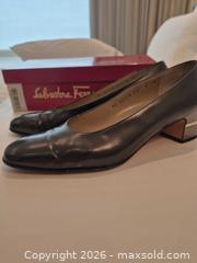 MaxSold Auction: Salvatore Ferragamo Baguette Leather Pumps Size 8 Gray/Anthracite, Comes with Certificate of Authenticity - Toronto (Ontario, Canada) PARTNER MANAGED Estate Sale Online Auction - Yorkville Avenue (CONDO) PART 2