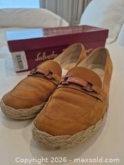 MaxSold Auction: Salvatore Ferragamo Women's Size 8 Narrow Tan/Rust Nubuck Espadrilles, Comes with Certificate of Authenticity - Toronto (Ontario, Canada) PARTNER MANAGED Estate Sale Online Auction - Yorkville Avenue (CONDO) PART 2