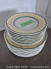 MaxSold Auction: Villeroy & Boch Ceramic Plate Set of 16, Green & Yellow Trim - Toronto (Ontario, Canada) PARTNER MANAGED Estate Sale Online Auction - Yorkville Avenue (CONDO) PART 2