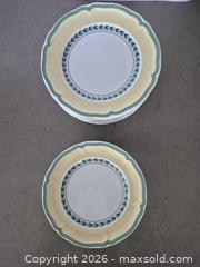 MaxSold Auction: Villeroy & Boch Ceramic Plate Set of 16, Green & Yellow Trim - Toronto (Ontario, Canada) PARTNER MANAGED Estate Sale Online Auction - Yorkville Avenue (CONDO) PART 2