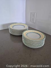 MaxSold Auction: Villeroy & Boch Ceramic Plate Set of 16, Green & Yellow Trim - Toronto (Ontario, Canada) PARTNER MANAGED Estate Sale Online Auction - Yorkville Avenue (CONDO) PART 2