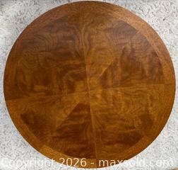 MaxSold Auction: Knechtel Mid-Century Round Solid Wood Side Table in Honey/Golden Oak - Ottawa (Ontario, Canada) PARTNER MANAGED Downsizing Online Auction - Hamelin Crescent