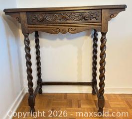 MaxSold Auction: Solid Wood Console Table, Dark Brown Oak Stain - Ottawa (Ontario, Canada) PARTNER MANAGED Downsizing Online Auction - Hamelin Crescent