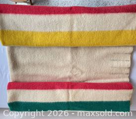 MaxSold Auction: Vintage Hudson Bay Wool Cream with Green, Red, Yellow Stripes No. 1 - Ottawa (Ontario, Canada) PARTNER MANAGED Downsizing Online Auction - Hamelin Crescent