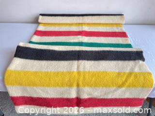 MaxSold Auction: Vintage Hudson Bay Wool Cream with Green, Red, Yellow Stripes No. 1 - Ottawa (Ontario, Canada) PARTNER MANAGED Downsizing Online Auction - Hamelin Crescent