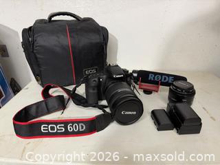 MaxSold Auction: Cannon 60D EOS with 2 lenses, 2 batteries, Rode mic - Toronto (Ontario, Canada) SELLER MANAGED Downsizing Online Auction -  Castlebury Crescent