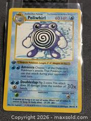 MaxSold Auction: **1st EDITION** Poliwhirl 1999 Base Set + 4 Halo/Rare  Pokémon Trading Card (5) - Antioch (California, USA) SELLER MANAGED Downsizing Online Auction -  Mahogany Way (STORAGE)