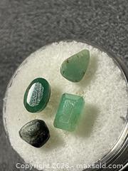 MaxSold Auction: 4- Loose Green Emerald Gemstones, Mixed Cuts/ Various Colors - Antioch (California, USA) SELLER MANAGED Downsizing Online Auction -  Mahogany Way (STORAGE)