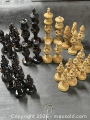 MaxSold Auction: Antique- Genuine "Magic Puzzleball" Hand-Carved Wooden Chess (Complete Set) - Antioch (California, USA) SELLER MANAGED Downsizing Online Auction -  Mahogany Way (STORAGE)