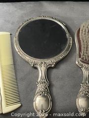 MaxSold Auction: Antique-VERY HEAVY Silver-Tone Vanity Set with Mirror, Brush & Comb - Antioch (California, USA) SELLER MANAGED Downsizing Online Auction -  Mahogany Way (STORAGE)