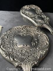 MaxSold Auction: Antique-VERY HEAVY Silver-Tone Vanity Set with Mirror, Brush & Comb - Antioch (California, USA) SELLER MANAGED Downsizing Online Auction -  Mahogany Way (STORAGE)