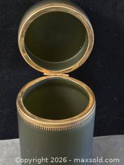 MaxSold Auction: EXTREAMLY RARE FIND- Antique- Satin Green Glass Cylindrical Lidded Casket/Canister w/ Ornate Dore Bronze Mount (Marked: Made in Italy) - Antioch (California, USA) SELLER MANAGED Downsizing Online Auction -  Mahogany Way (STORAGE)