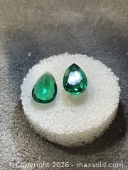 MaxSold Auction: Pair of Loose Pear-Cut Emerald Gemstones - Antioch (California, USA) SELLER MANAGED Downsizing Online Auction -  Mahogany Way (STORAGE)