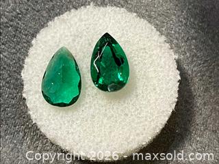 MaxSold Auction: Pair of Loose Pear-Cut Emerald Gemstones - Antioch (California, USA) SELLER MANAGED Downsizing Online Auction -  Mahogany Way (STORAGE)