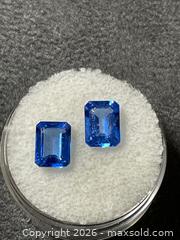 MaxSold Auction: Pair of Natural Blue Emerald-Cut Sapphires 2.0 ct/ea - Antioch (California, USA) SELLER MANAGED Downsizing Online Auction -  Mahogany Way (STORAGE)