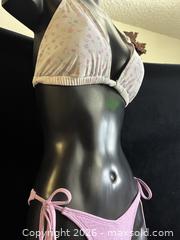 MaxSold Auction: Pink Pastel Floral Tie-Side Bikini, Size S (Never Been Used) - Antioch (California, USA) SELLER MANAGED Downsizing Online Auction -  Mahogany Way (STORAGE)