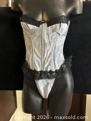 MaxSold Auction: Sabrina Satin Lace Bustier/Corset in Silver, Gray & Black - Antioch (California, USA) SELLER MANAGED Downsizing Online Auction -  Mahogany Way (STORAGE)