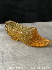 MaxSold Auction: Vintage- Amber/Topaz Glass Slipper, Pointed Toe - Antioch (California, USA) SELLER MANAGED Downsizing Online Auction -  Mahogany Way (STORAGE)