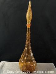 MaxSold Auction: Vintage- Empoli Italy Amber Raised Brick Genie Decanter Very Tall 22" - Antioch (California, USA) SELLER MANAGED Downsizing Online Auction -  Mahogany Way (STORAGE)