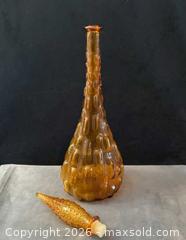 MaxSold Auction: Vintage- Empoli Italy Amber Raised Brick Genie Decanter Very Tall 22" - Antioch (California, USA) SELLER MANAGED Downsizing Online Auction -  Mahogany Way (STORAGE)