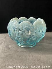 MaxSold Auction: Vintage- Fenton Lily of the Valley Rose Bowl- Light Blue Opalescent - Antioch (California, USA) SELLER MANAGED Downsizing Online Auction -  Mahogany Way (STORAGE)