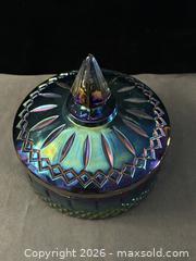 MaxSold Auction: Vintage- Indiana Glass Covered Candy Dish — Iridescent Carnival Glass w/ Lid - Antioch (California, USA) SELLER MANAGED Downsizing Online Auction -  Mahogany Way (STORAGE)