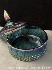 MaxSold Auction: Vintage- Indiana Glass Covered Candy Dish — Iridescent Carnival Glass w/ Lid - Antioch (California, USA) SELLER MANAGED Downsizing Online Auction -  Mahogany Way (STORAGE)