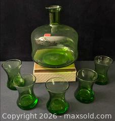MaxSold Auction: Vintage- Italian Green Glass Decanter with 6 Glasses, 7-Piece Set - Antioch (California, USA) SELLER MANAGED Downsizing Online Auction -  Mahogany Way (STORAGE)