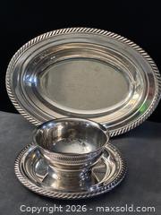 MaxSold Auction: Vintage- Oneida Silver-Plated Serving Platter with Bowl w/ attached Underplate - Antioch (California, USA) SELLER MANAGED Downsizing Online Auction -  Mahogany Way (STORAGE)